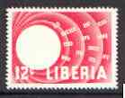 Liberia 1958 Human Rights 12c perf proof of carmine only on gummed paper (appears as missing black) unmounted mint as SG 814