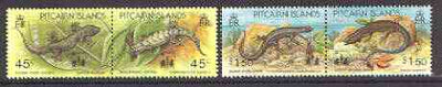 Pitcairn Islands 1994 'Hong Kong 94' opt on Lizards set of 4 (2 se-tenant pairs) unmounted mint SG 442-45