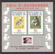 Pitcairn Islands 1996 'China 96' Stamp Exhibition perf m/sheet unmounted mint SG MS 499