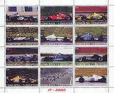 Udmurtia Republic 2000 Formula 1 perf sheetlet containing set of 12 values unmounted mint