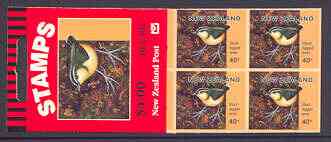 Booklet - New Zealand 1996 Extinct Birds - Stout-legged Wren $4 self-adhesive booklet complete, SG SB83