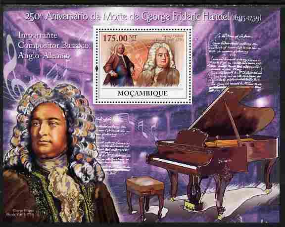 Mozambique 2009 250th Death Anniversary of George Frederic Handel perf souvenir sheet unmounted mint