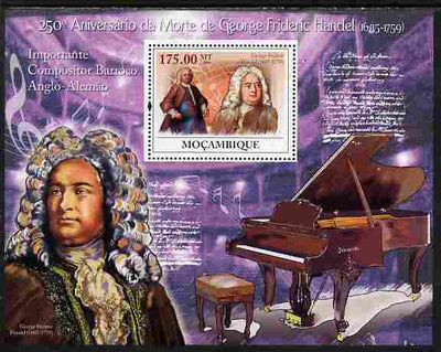 Mozambique 2009 250th Death Anniversary of George Frederic Handel perf souvenir sheet unmounted mint