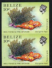Belize 1984-88 Sea Fans & Fire Sponge 10c def in unmounted mint imperf pair (SG 772)
