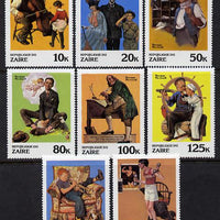 Zaire 1981 Paintings by Norman Rockwell set of 8 (SG 1053-60) unmounted mint