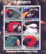 Congo 2000 Parrots sheetlet containing 6 values unmounted mint