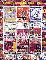 Congo 2000 Chess perf sheetlet containing 9 values (Chess Magazine Covers) unmounted mint