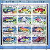 St Kitts 1997 Fishes perf sheetlet containing set of 12 values unmounted mint, SG 473a