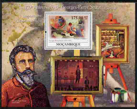 Mozambique 2009 150th Birth Anniversary of Georges-Pierre Seurat perf souvenir sheet unmounted mint