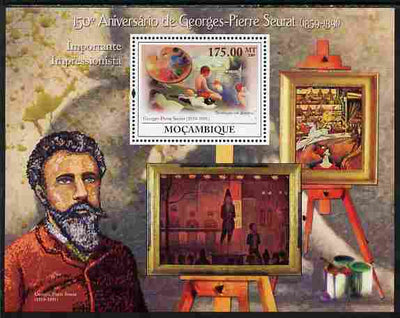 Mozambique 2009 150th Birth Anniversary of Georges-Pierre Seurat perf souvenir sheet unmounted mint