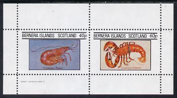Bernera 1982 Shell Fish (Prawn & Lobster) perf set of 2 values (40p & 60p) unmounted mint