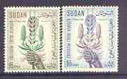 Sudan 1963 Freedom From Hunger set of 2 unmounted mint, SG 226-27