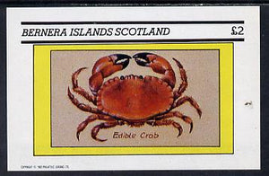Bernera 1982 Shell Fish (Edible Crab) imperf deluxe sheet (£2 value) unmounted mint