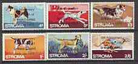 Stroma 1970 Dogs perf set of 6 each opt'd in error '6th Anniversary of Death of Sir Winston Churchill' unmounted mint