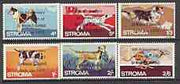 Stroma 1970 Dogs perf set of 6 each opt'd in error '6th Anniversary of Death of Sir Winston Churchill' unmounted mint