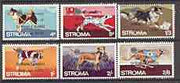 Stroma 1970 Dogs perf set of 6 each with silver dot obliterating '6th' then opt'd '5th Anniversary of Death of Sir Winston Churchill' unmounted mint