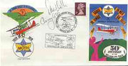 Great Britain 1979 illustrated commemorative cover for 50th Anniversary of the Grouse DH Moth Air Rally with special label, illustrated cancel and cachet, signed by the pilot
