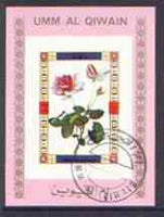 Umm Al Qiwain 1972 Roses individual imperf sheetlet #15 cto used as Mi 1448B