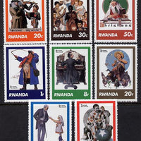 Rwanda 1981 Paintings by Norman Rockwell set of 8 unmounted mint, SG 1041-8