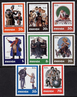 Rwanda 1981 Paintings by Norman Rockwell set of 8 unmounted mint, SG 1041-8