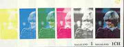 Nagaland 1982 Princess Di's 21st Birthday imperf souvenir sheet (1ch value) set of 6 progressive proofs comprising the 4 individual colours plus 2 and all 4-colour composites unmounted mint