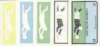 Gairsay 1982 Football World Cup imperf deluxe sheet (£2 value) set of 5 progressive colour proofs comprising the 3 individual colours, 2-colour and all 3-colour composites unmounted mint