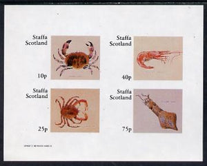 Staffa 1982 Shellfish (Crab) imperf set of 4 values (10p to 75p) unmounted mint