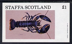 Staffa 1982 Shellfish (Lobster) imperf souvenir sheet (£1 value) unmounted mint