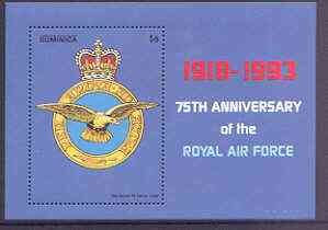 Dominica 1993 75th Anniversary of Royal Air Force perf m/sheet unmounted mint, SG MS 1729b