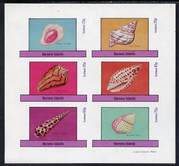 Bernera 1982 Shells (Money Cowrie) imperf set of 6 values (15p to 75p) unmounted mint