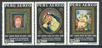 Peru 1967 Death Anniversary of St Rosa of Lima (Paintings) perf set of 3 unmounted mint, SG 938-40*