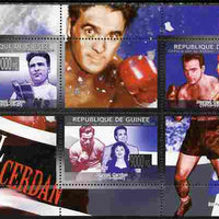 Guinea - Conakry 2009 Boxing - Marcel Cerdan perf sheetlet containing 3 values unmounted mint