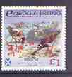 Easdale 1998 19th World Scout Jamboree overprinted in silver on Flora & Fauna definitive £1 perf (Birds) unmounted mint
