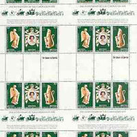 British Virgin Islands 1978 Coronation 25th Anniversary (QEII, Iguana & Falcon) in complete uncut sheet of 24 (8 strips of SG 384a) unmounted mint