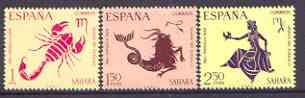 Spanish Sahara 1968 Child Welfare (Signs of the Zodiac) set of 3 unmounted mint, SG 262-64