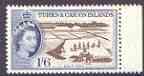 Turks & Caicos Islands 1957 Salt Cay 1s6d from def set unmounted mint, SG 247