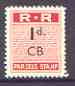 Northern Rhodesia 1951-68 Railway Parcel stamp 1d (small numeral) overprinted CB (Chisamba) unmounted mint*