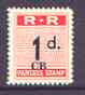 Northern Rhodesia 1951-68 Railway Parcel stamp 1d (large numeral) overprinted CB (Chisamba) unmounted mint