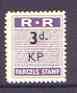 Northern Rhodesia 1951-68 Railway Parcel stamp 3d (small numeral) overprinted KP (Kapiri M'Posho) unmounted mint*