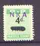 Northern Rhodesia 1951-68 Railway Parcel stamp 4d (small numeral) handstamped NKA (Nkana Kitwe) on HRD (Hunters Road) unmounted mint*