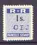 Northern Rhodesia 1951-68 Railway Parcel stamp 1s (small numeral) handstamped CBJ (Chambishi) unmounted mint*