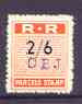 Northern Rhodesia 1951-68 Railway Parcel stamp 2s6d (small numeral) handstamped CBJ (Chambishi) unmounted mint*