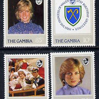 Gambia 1982 21st Birthday of Princess of Wales perf set of 4 unmounted mint, SG 476-9