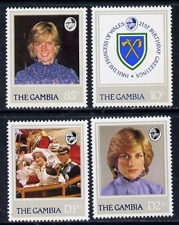 Gambia 1982 21st Birthday of Princess of Wales perf set of 4 unmounted mint, SG 476-9