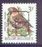 Belgium 1985-90 Birds #1 Hawfinch 3f unmounted mint with boxed posthorn precancel, SG 2847