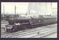 Postcard by Adria - Black & white showing 60091 'Captain Cuttle' at Darlington in 1953, mint & pristine