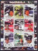 Tadjikistan 2001 Formula 1 perf sheetlet #1 containing set of 9 values unmounted mint