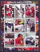 Turkmenistan 2001 The Schumachers (Formula 1) perf sheetlet containing set of 9 values unmounted mint