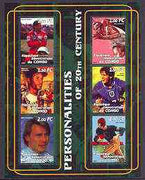 Congo 2001 Personalities of the 20th Century perf sheetlet #09 containing 6 values (Ayrton Senna, Jesse Owens, Roberto Clemente, D Beckham, Nika Hakkinen & Jim Thorpe) unmounted mint