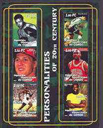 Congo 2001 Personalities of the 20th Century perf sheetlet #10 containing 6 values (Joe Louis, Maradona, M Schumacher, Michael Jordan, Michael Johnson & Pele) unmounted mint